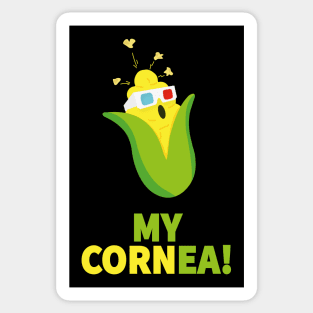 My Cornea | Funny Corn Puns | 3d Glasses Sticker